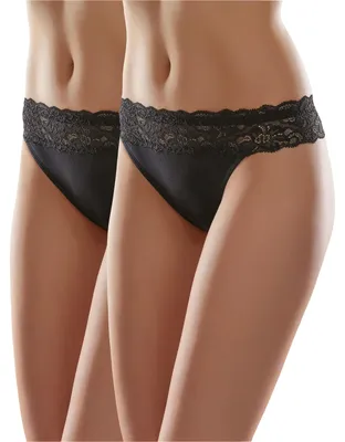 Image de Slip pour femme Merry Style MSGAB24 (lot de 2) Noir, 38 (taille du fabricant : M)
