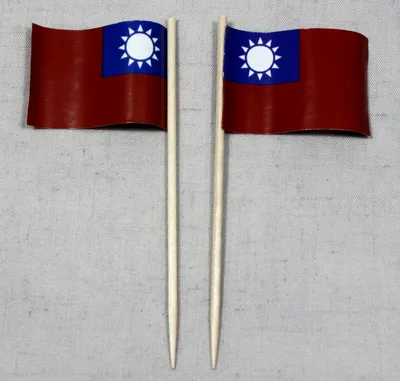 Produktbild von Party-Picker Flagge Taiwan Papierfähnchen in Spitzenqualität 25 Stück Beutel