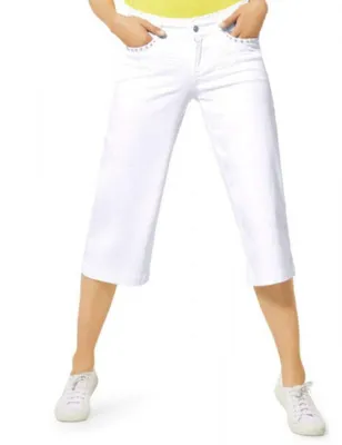 Produktbild von 25433 Street One, , 3/4 Damen Jeans Hose, Stretchdenim, white, W 27 L 22