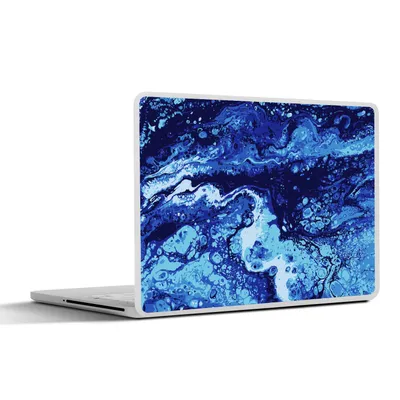 Produktbild von MuchoWow® Laptop Aufkleber Sticker Cover Marmor - Blau - Aquarell 36.5x27.5 cm - Laptop-Sticker
