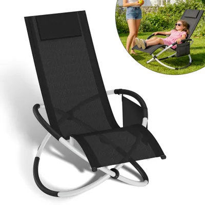 Obrázok produktu pre XMTECH Relaxačné kreslo Planet Chair, do interiéru aj exteriéru, nosnosť do 150 kg, skladacie, odolná tkanina, podložka na nohy z EVA, opierka hlavy a bočné vrecko