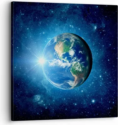 Produktbild von Bild auf Leinwand - Leinwandbild - Erde Universum Sterne Galaxie - 30x30cm - Wand Bild - Wanddeko - Leinwanddruck - Bilder - Kunstdruck - Wanddekoration - Leinwand bilder - Wandkunst - AC30x30-2943