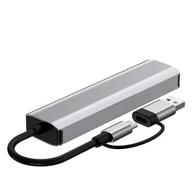 Produktbild von 2,5G Netzwerkkartenadapter, USB 3.0 Hub mit 5-in-2 Funktion, Type-C auf Ethernet Konverter, für Gigabit und 10G Geschwindigkeit.