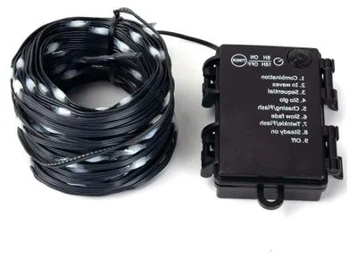 Lichterkette 5 m, warmweiß, batteriebetrieben, PVC/Kupfer