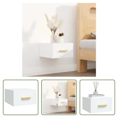 Obrázok produktu pre The Living Store Nástenný nočný stolík biely 35x35x20 cm