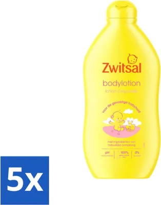 Productafbeelding van Zwitsal – Verzorging voor baby's – Lichaamslotion – Zorgzaam en mild – 400 ml - Voordeelverpakking - 5 stuks