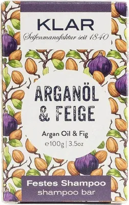 Image de Klar Seifen festes Shampoo Arganöl & Feige 100g (für trockenes Haar)