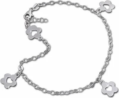 Produktbild von SilberDream Damen-Fußkette 25,5cm 925 Silber allergenfrei Blümchen offen SDF2105