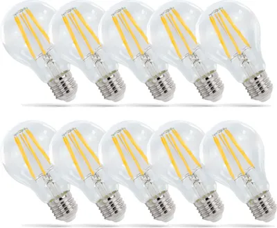 Produktbild von 10 x LED Filament Leuchtmittel Birnenform 8,5W E27 klar 1200lm Neutralweiß 4000K 300°
