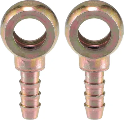 Image de Boulon de banjo universel 8mm ID Raccord de tuyau de banjo en bronze métallique pour moto et voiture (Ensemble de 2)