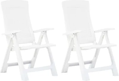 Image de Chaises inclinables de jardin lot de 2 Plastique Blanc