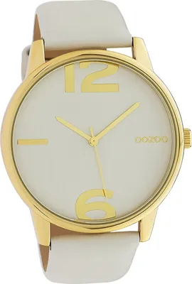 Produktbild von Oozoo Leder Damen Uhr Analog Quarzuhr Armband hellgrau Timepieces D2UOC10370