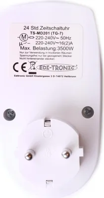 Produktbild von Zeitschaltuhr mechanisch TS-MD201 24h Programmierung 48 Schaltungen 30min 3500W
