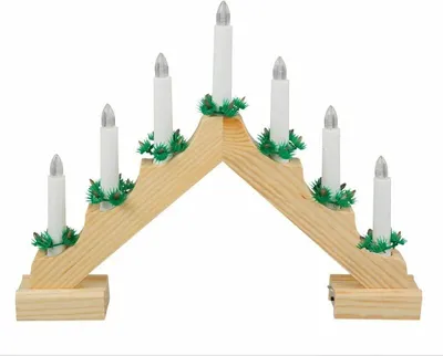 Produktbild von 10x Adventsleuchter 7 LED Kerzenlichter batteriebetrieben natur 40x30cm