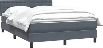 Zdjęcie produktu dla vidaXL Łóżko sprężynowe z materacem ciemnoszare 160x210 cm aksamitne