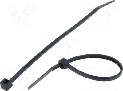 Obrázek produktu pro 100 kusů černých stahovacích pásek, maximální průměr: 35 mm, délka: 142 mm, šířka: 2,5 mm, pevnost v tahu: 78,5 N