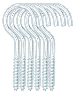 Produktbild von 6x Schraubhaken Rundhaken 60mm Hakenschraube Halbrund Deckenhaken Haken Verzinkt Set