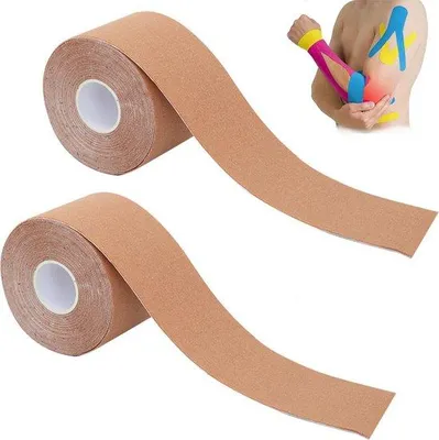 Obrázek produktu pro Kineziologická páska 5 m x 5 cm – elastický tréninkový obvaz – páska odolná proti vodě a protažení – obvaz pro fyzioterapeuty