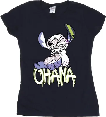 Produktbild von Disney - "Ohana" T-Shirt für Damen BI25877 (L) (Marineblau)