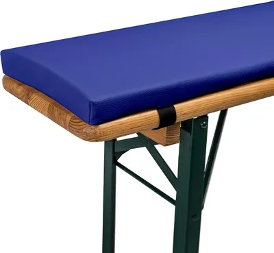 Produktbild von TexDeko Bierbankauflage 220x25x4cm mit Reißverschluss Blau Kunstleder