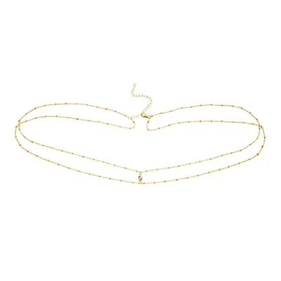 Produktbild von Damen y Körperkette, Kreuz Körper Bauch Ketten Halskette Goldene Farbe