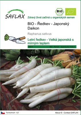 Obrázek produktu pro SAFLAX - BIO - Ředkev - Japonský Daikon - Raphanus sativus - 100 Semena