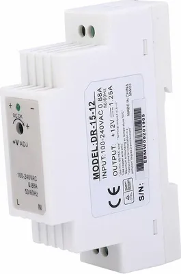 Produktbild von DR-15-12 DIN-Schienen-Schaltnetzteil mit Einzelausgang, 12 V, 1,25 A, 15WDR-15-12