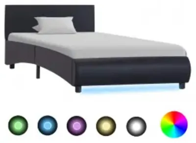 Produktbild von Maison Exclusive - Bettgestell mit LED Schwarz Kunstleder 100x200 cm