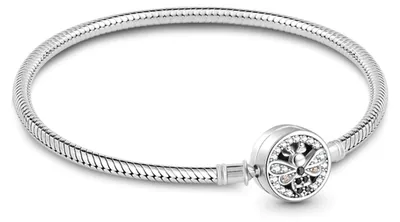 Produktbild von 925 Sterlingsilber Schlangenketten Armband für Charms, Biene Motiv, 20 cm