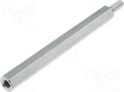 Produktbild von Distanzmuffe mit Gewinde; Innengew: M3; 50mm; Außengew: M3; Nickel 213X50 Distanzelemente aus Metall