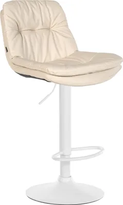 Produktbild von CLP Barhocker Laurel Kunstleder höhenverstellbar und drehbar creme Material Gestell Metall matt weiss