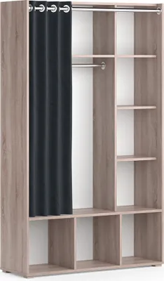 Produktbild von Kleiderschrank Vicco Luigi Sonoma 38 x 178.1 cm mit Vorhang-Kleiderstange, Model 40589