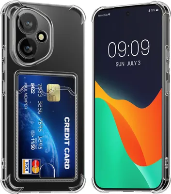 Produktbild von kwmobile Hülle mit Kartenfach kompatibel mit HONOR 400 - Handyhülle 400 mit Kartenfach - Soft Case - Schutzhülle in Transparent