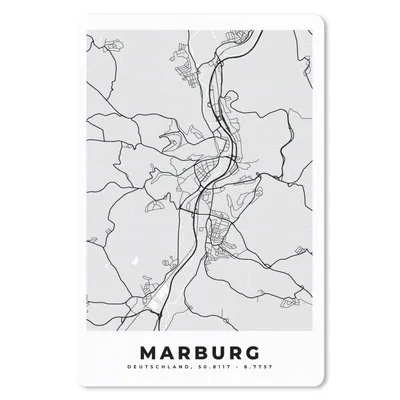 Produktbild von MuchoWow® Mauspad Mousepad Stadtplan - Karte - Marburg - Deutschland 40x60 cm - Mousepads - Maus Mat - Pad - Mausunterlage - Schreibtisch Accesoire