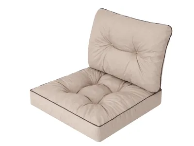 Produktbild von Gartenkissen Sitzauflage auf Gartenmöbel, Rattan, Gartenpolster Polsterauflagen auf Rataanmöbel, Kissen für Rattansessel - Beige, 60x60 cm