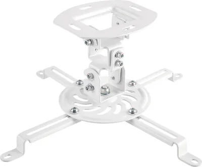 A white projector ceiling mount is shown against a white background.