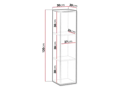 Image de Vitrine étroite RIONATA 2 – blanc