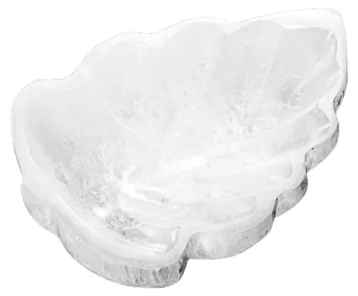 Selenit Blattschale handgefertigt 12x8x2 cm