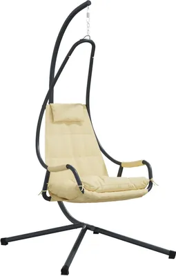 Produktbild von Möbel Hängestuhl mit Gestell und Kissen Beige Stahl - Hollywoodschaukeln 42003855
