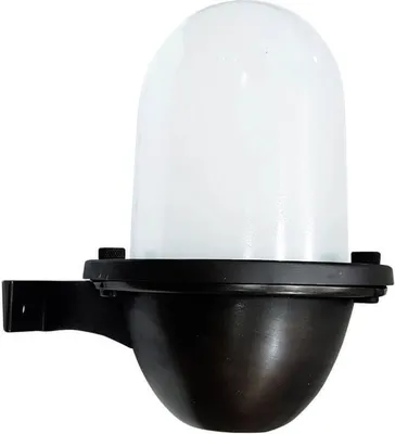 Produktbild von Außenlampe Wand Messing Glas H: 22 cm IP64 Schwarz E27 Maritim Außenwandleuchte