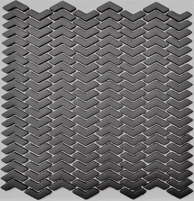 Produktbild von Mosaik Fliese ECO Recycling GLAS Fischgrät Enamel graubraun matt MOS140-HB35G