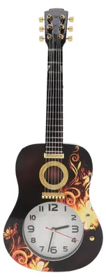 Produktbild von Wanduhr, geräuschlos, Simulation, Ukulelenform, dekorativer Alarm für Schlafzimmer, Studentenwohnheim, Büro 5681 (46 x 17,5 x 4,5 cm/18,1 x 6,9 x 1,8