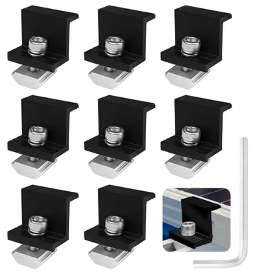 Z-Halter für Solarmodule, 30 mm, 8 Stück, Aluminium, schwarz