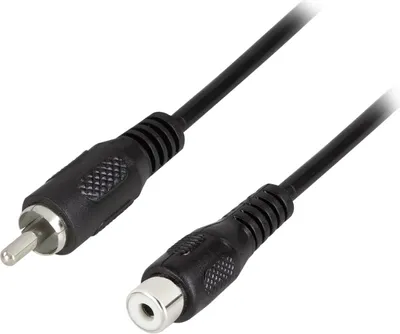 Produktbild von LogiLink Audiokabel Cinchstecker - Cinchkupplung 5 m mono schwarz