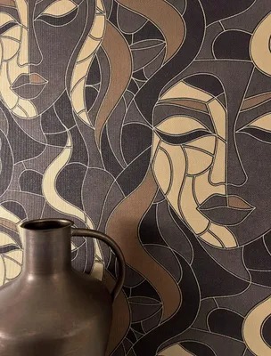 Produktbild von NEWROOM Tapete Cassara Taupe Anthrazit Vliestapete - Modern Gesicht Frau  Germany