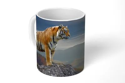 Produktbild von KitchenYeah® Tasse Kaffeetasse Kaffeebecher 350 ml Tiger - Berg - Natur - Landschaft Teetasse - Fototasse - Becher - Keramikbecher - Teebecher - Kaffeetasse - Bürotasse