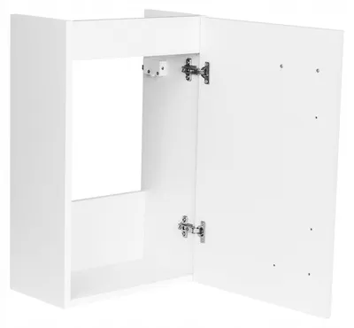 Obrázek produktu pro Koupelnový nábytek – 60x40 cm – Závěsná skříňka pod umyvadlo – Keramické umyvadlo – Bílá, lesklá barva – Sifon