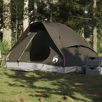 Image de vidaXL Tente de camping dôme 2 personnes brune étanche à l'eau