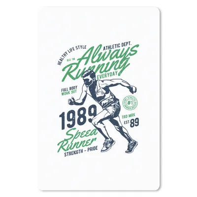 Produktbild von MuchoWow® Mauspad Mousepad Laufen - Vintage - Poster 40x60 cm - Mousepads - Maus Mat - Pad - Mausunterlage - Schreibtisch Accesoire