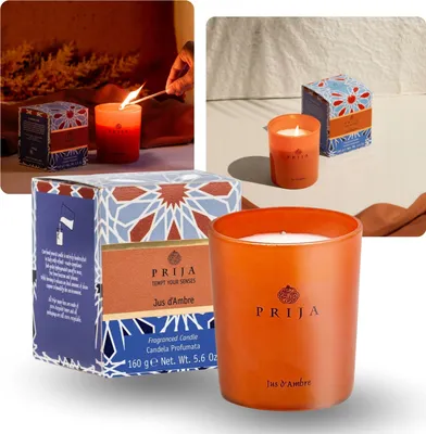 Produktbild von PRIJA Jus d'Ambre  Duftkerze Entspannend 160g GESCHENK